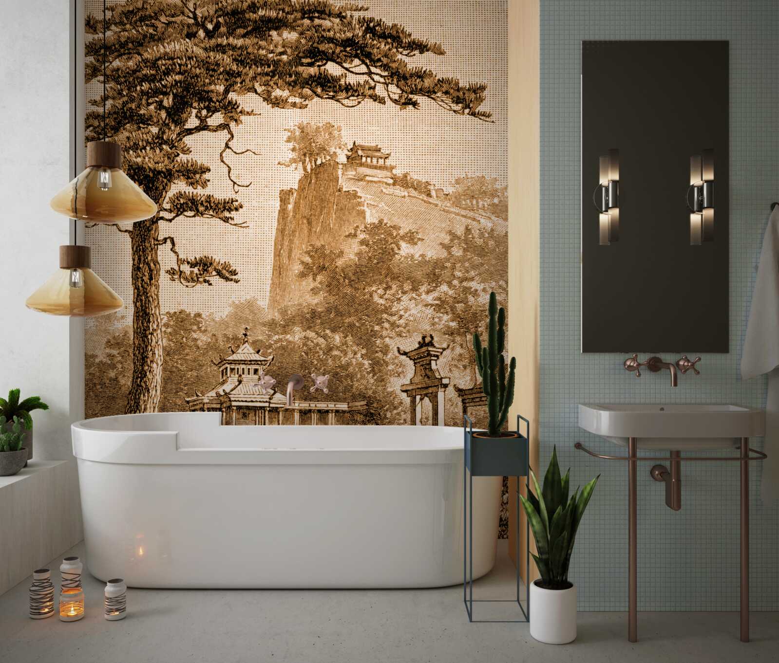 Фотошпалери пишний китайський сад