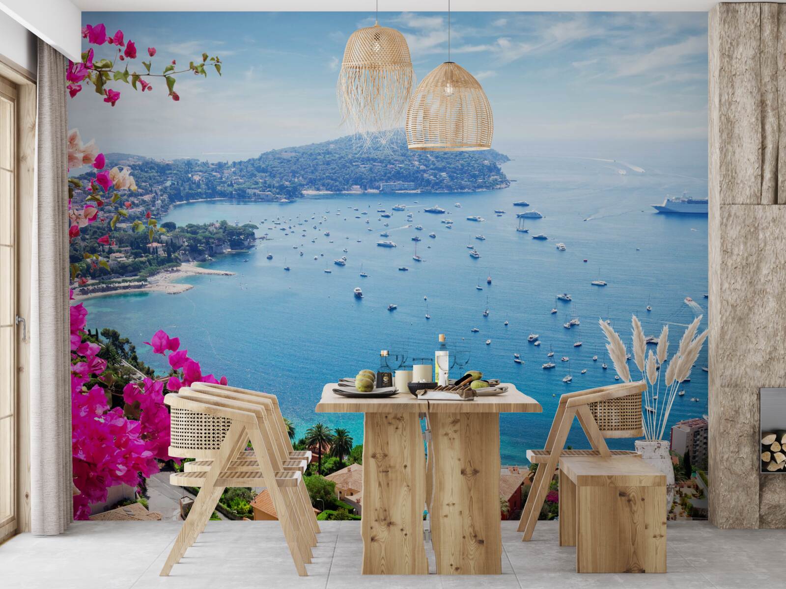 Фотошпалери причал біля сапфірового узбережжя