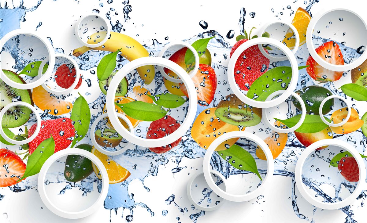 Фотошпалери плями та фрукти