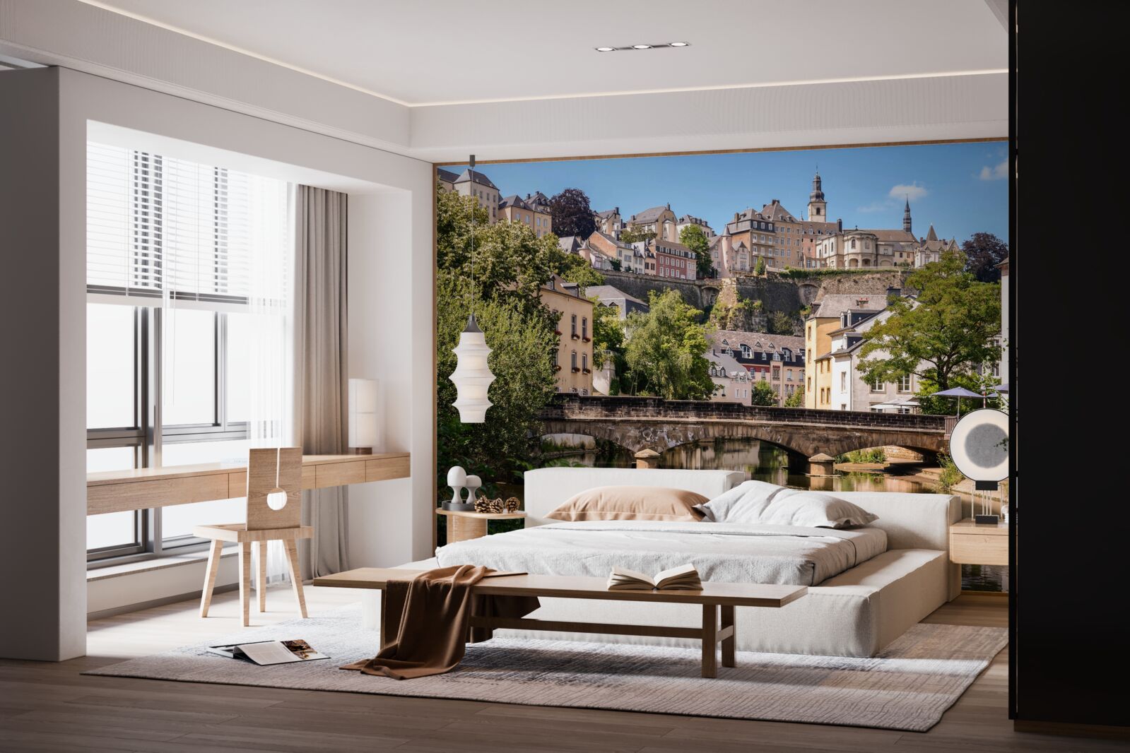 Фотошпалери Люксембурзький річковий міст