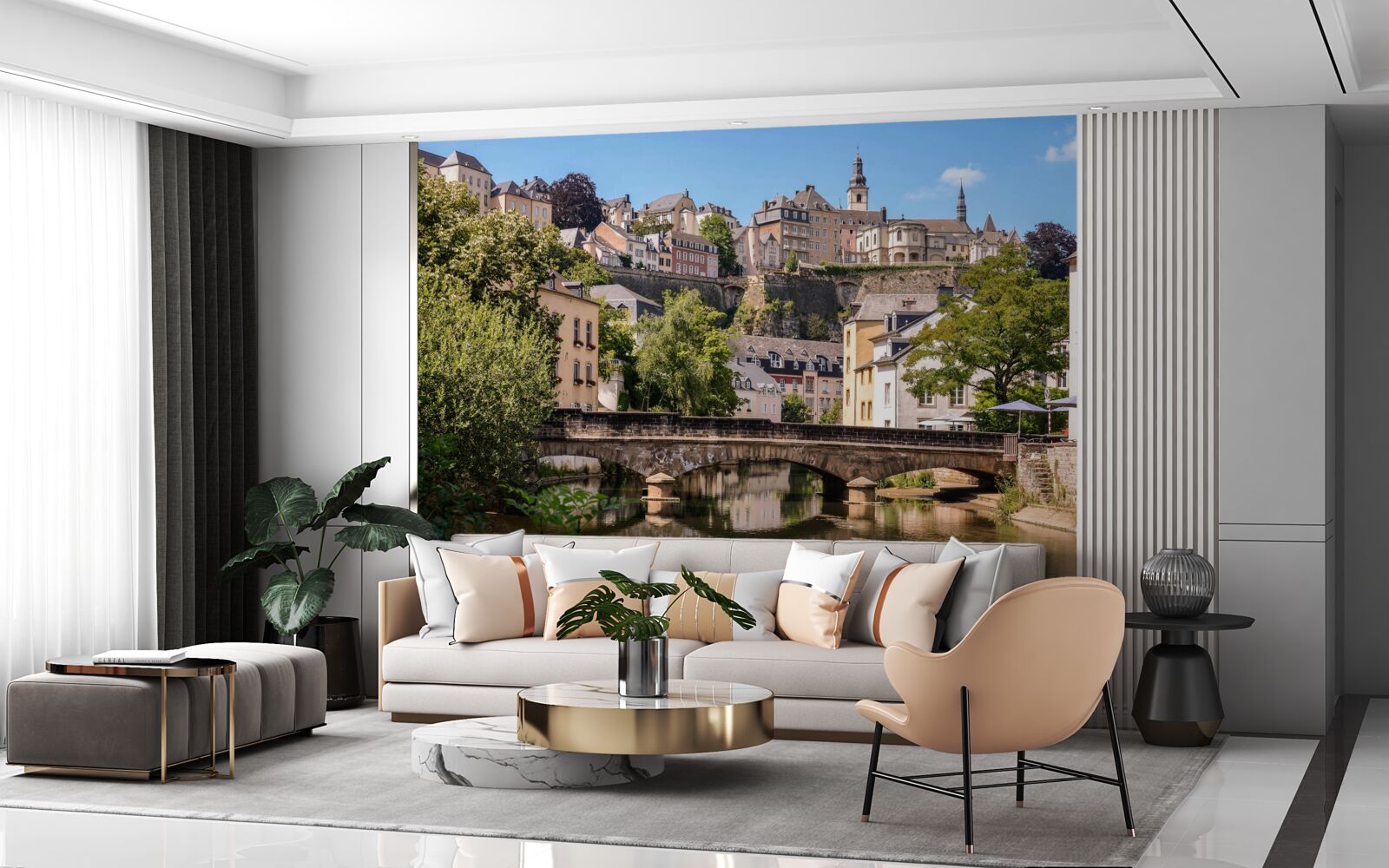 Фотошпалери Люксембурзький річковий міст