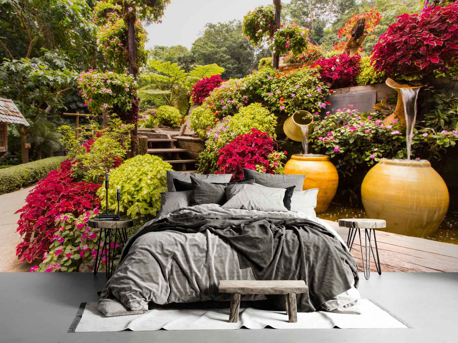 Фотошпалери красу ландшафту, створеного квітами