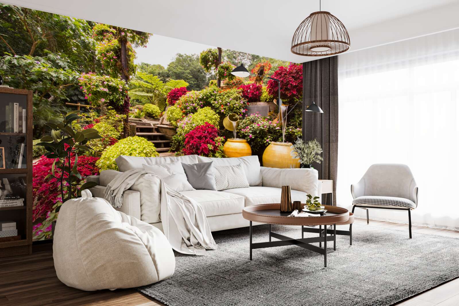 Фотошпалери красу ландшафту, створеного квітами