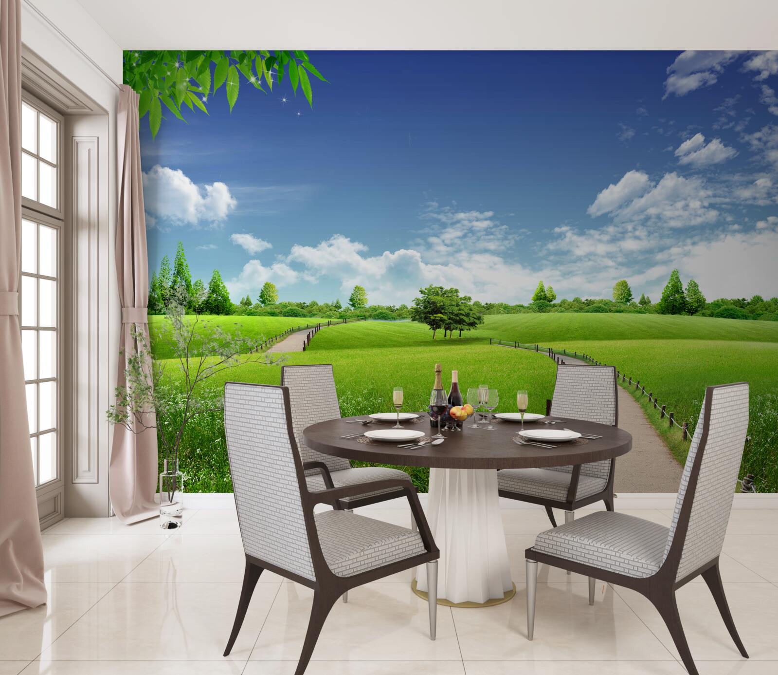 Фотошпалери Стежка між зеленими насадженнями