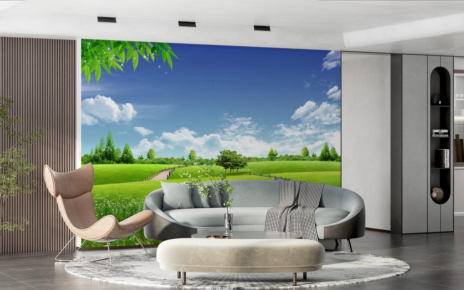 Фотошпалери Стежка між зеленими насадженнями