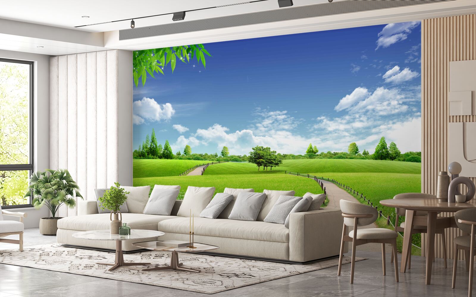 Фотошпалери Стежка між зеленими насадженнями