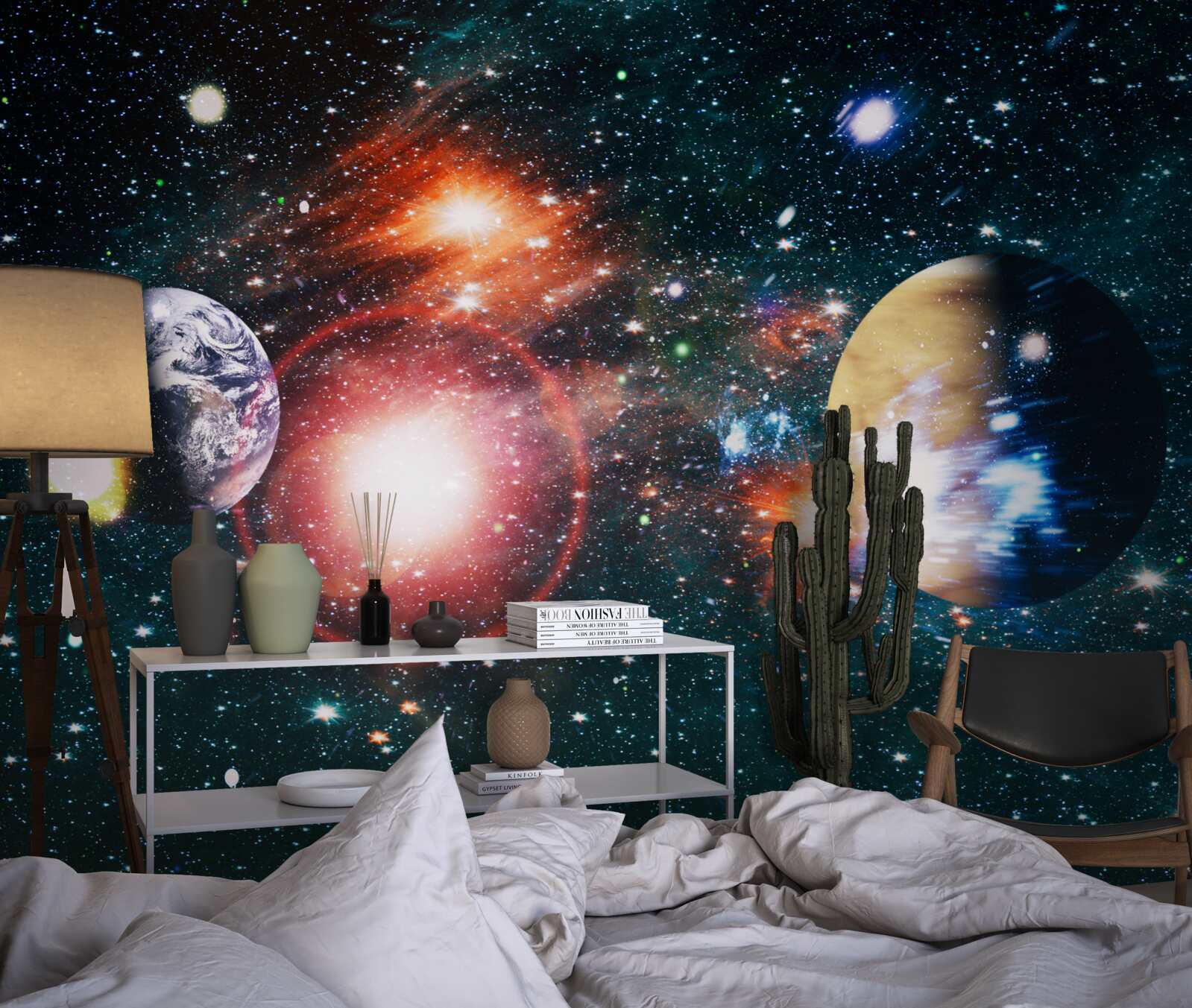 Фотошпалери зоряне небо в туманну ніч