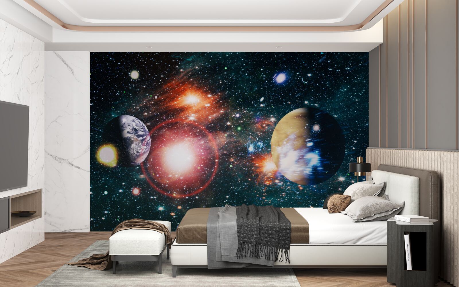 Фотошпалери зоряне небо в туманну ніч