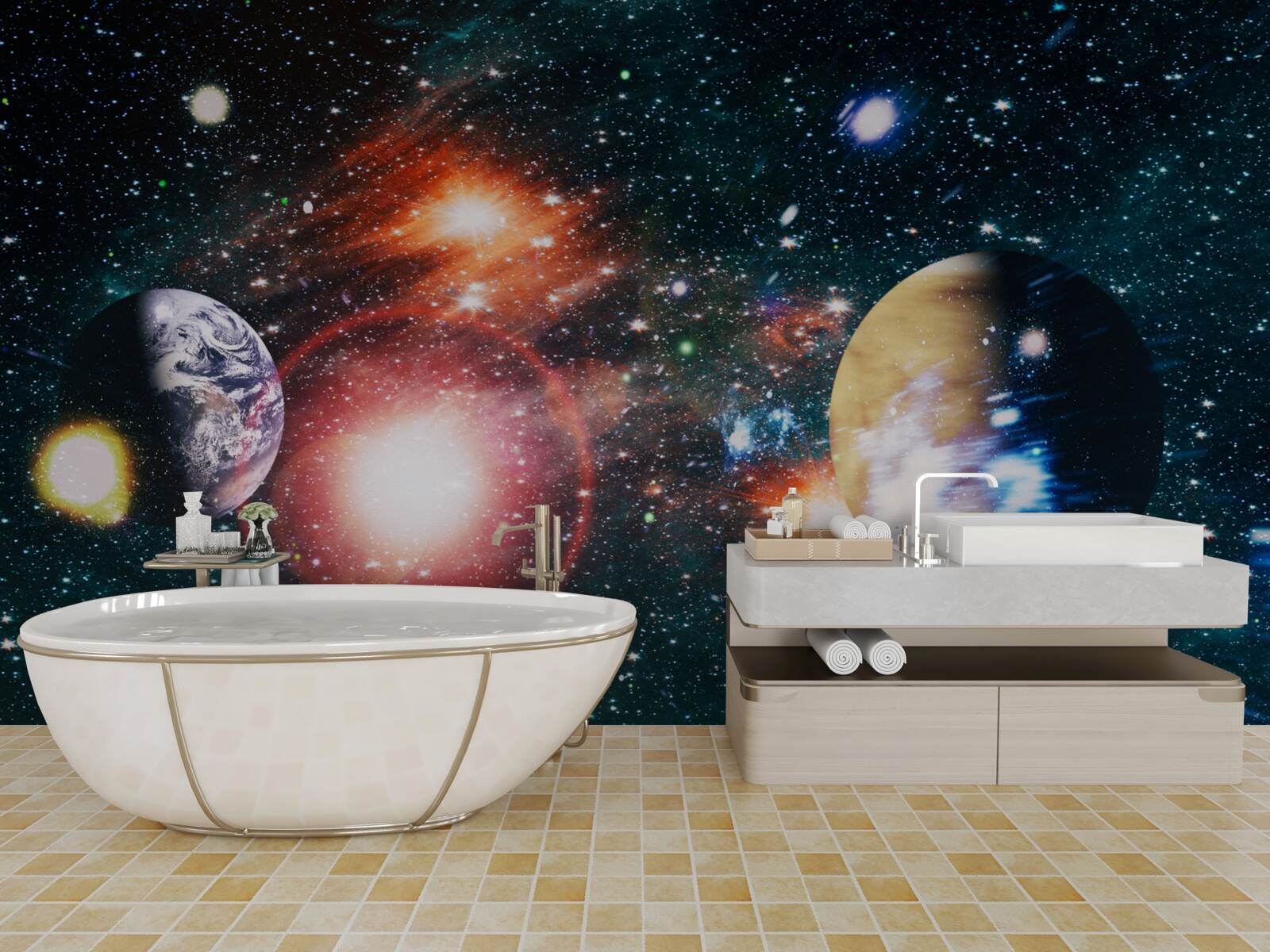 Фотошпалери зоряне небо в туманну ніч