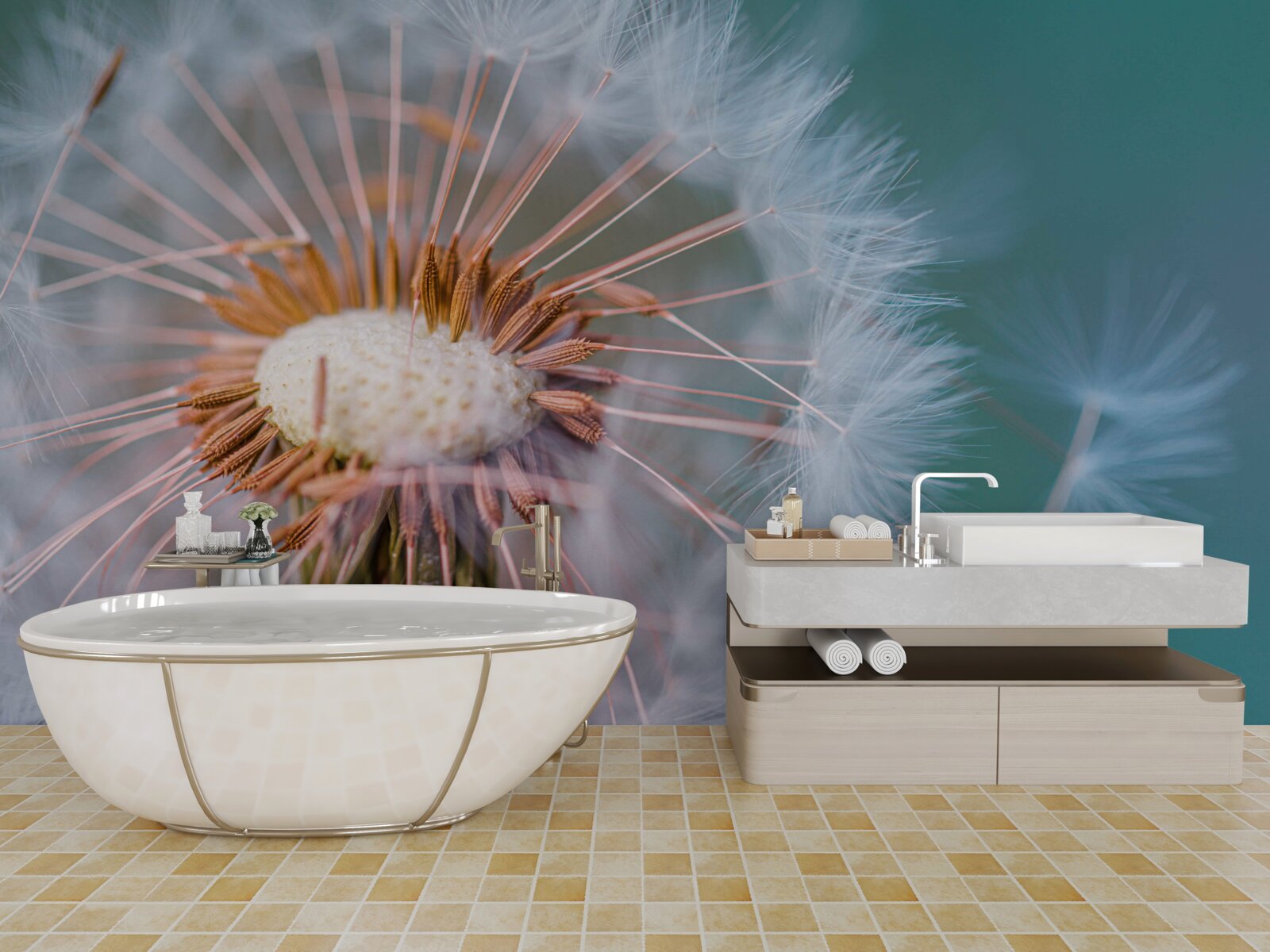 Фотошпалери подорож пелюстки кульбаби