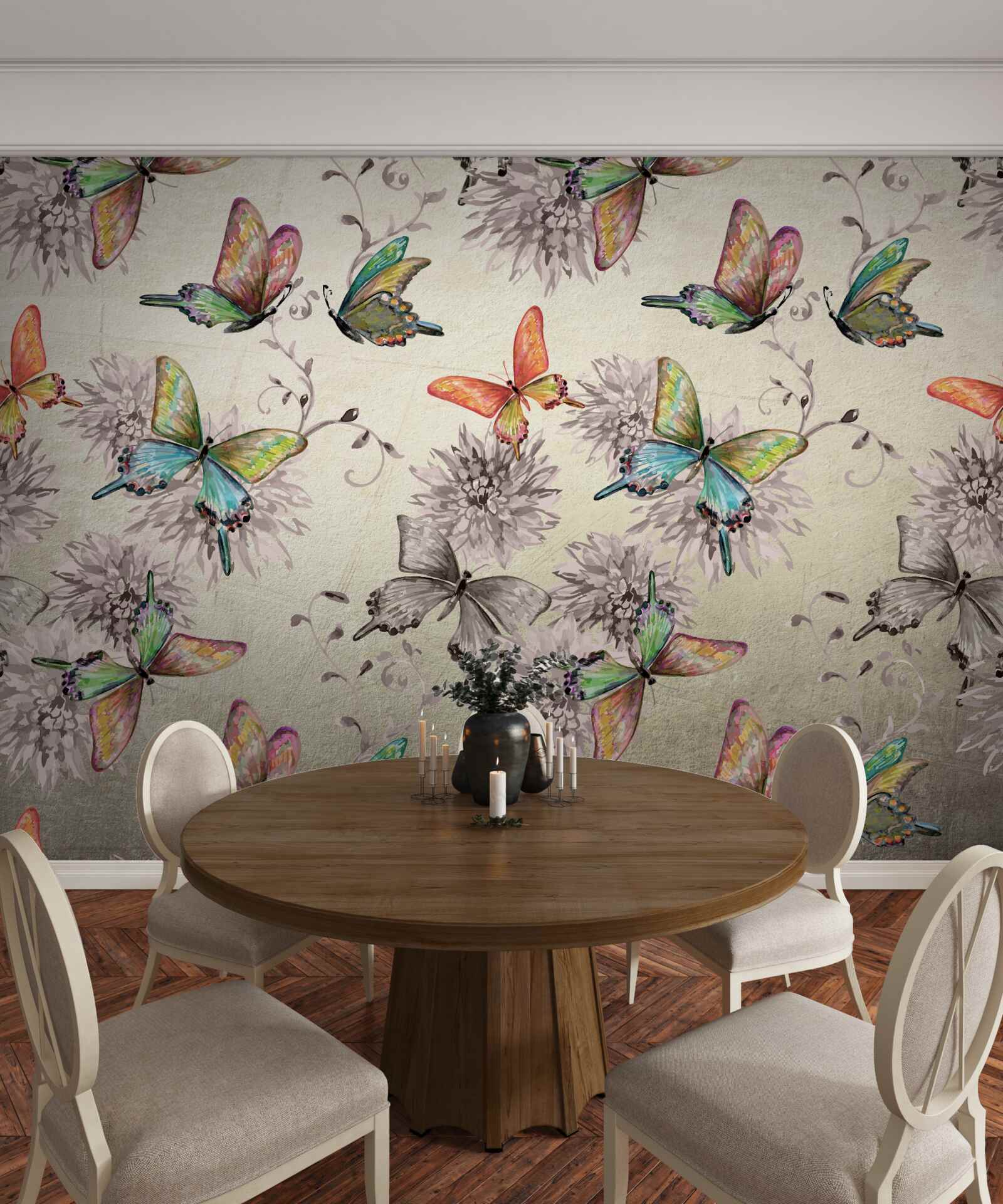 Фотошпалери багато метеликів, всі різних кольорів