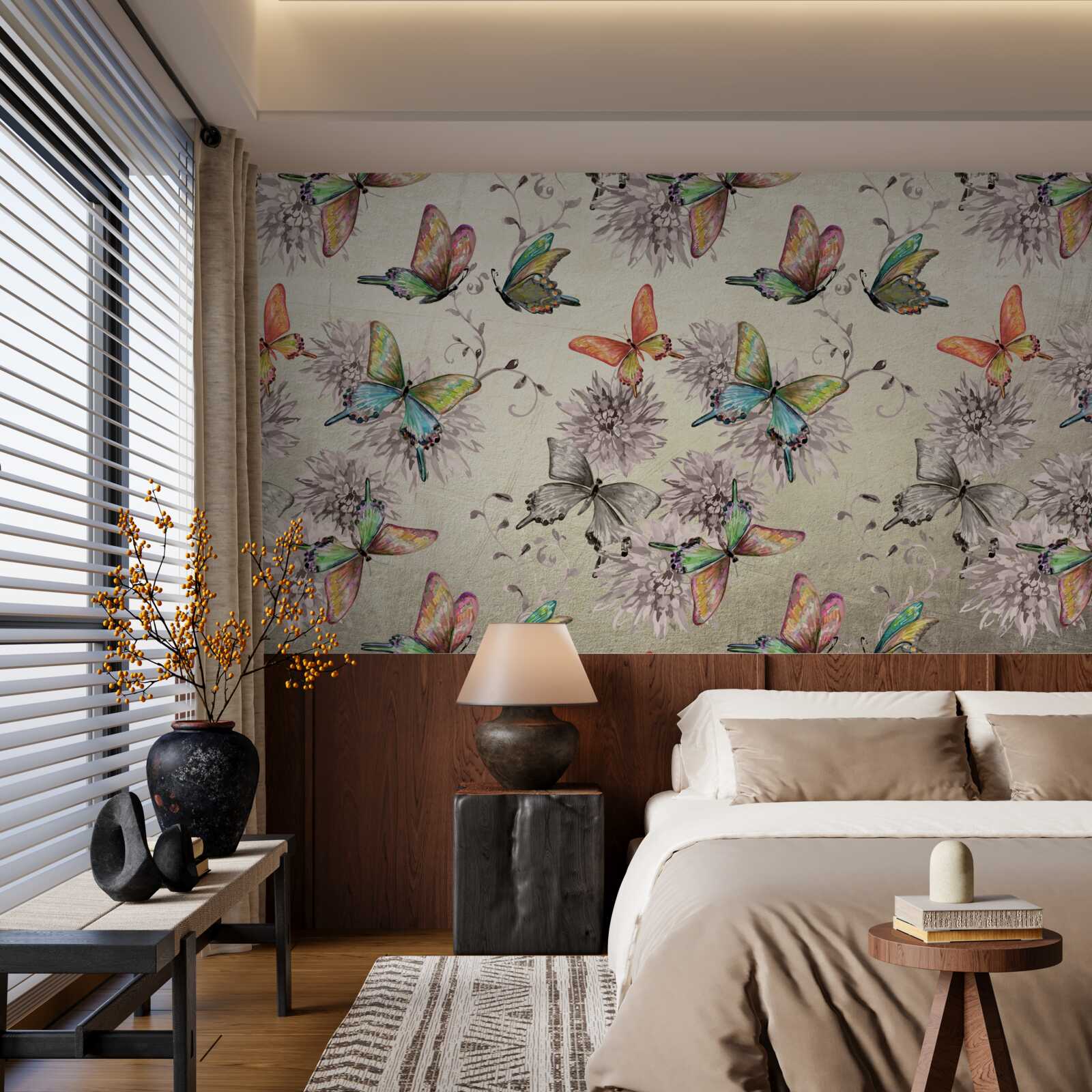 Фотошпалери багато метеликів, всі різних кольорів