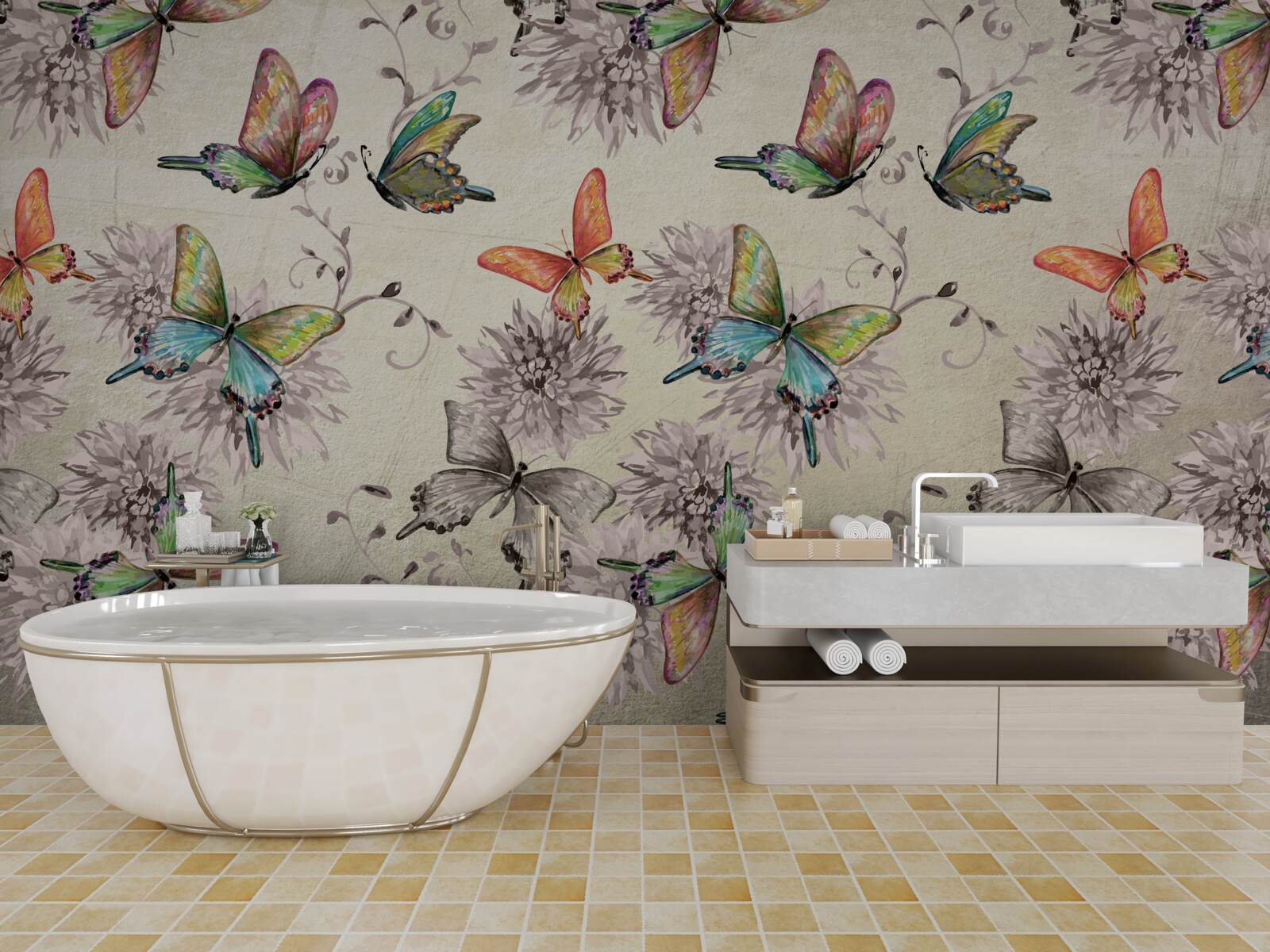 Фотошпалери багато метеликів, всі різних кольорів