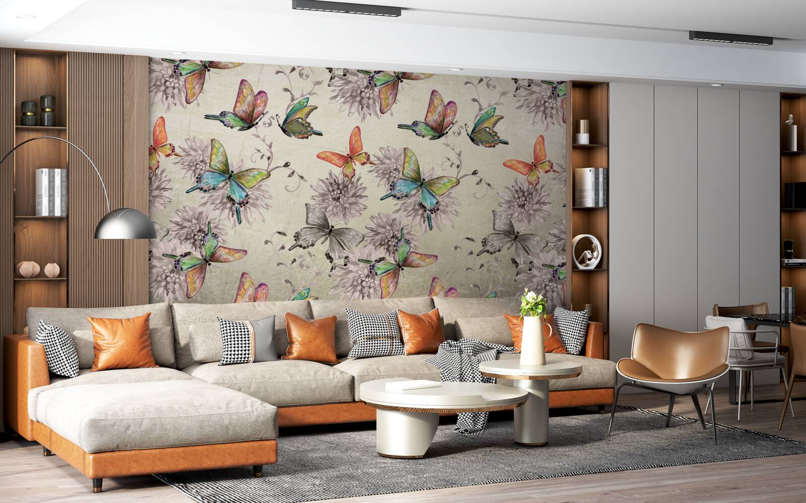 Фотошпалери багато метеликів, всі різних кольорів