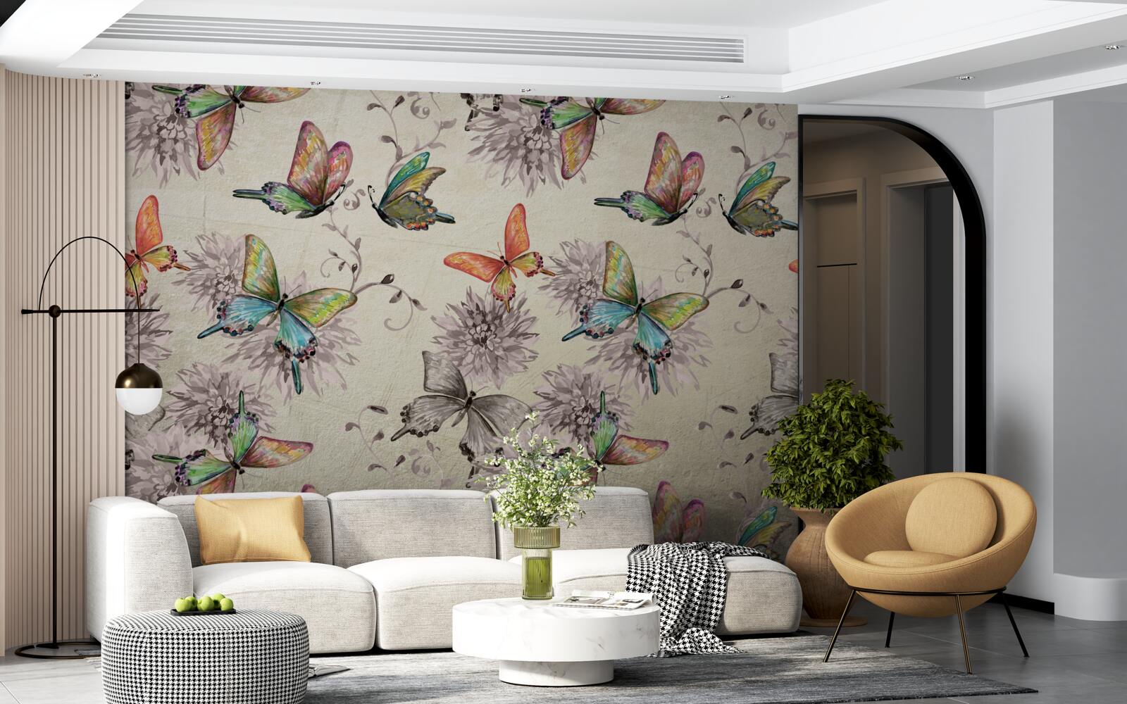 Фотошпалери багато метеликів, всі різних кольорів