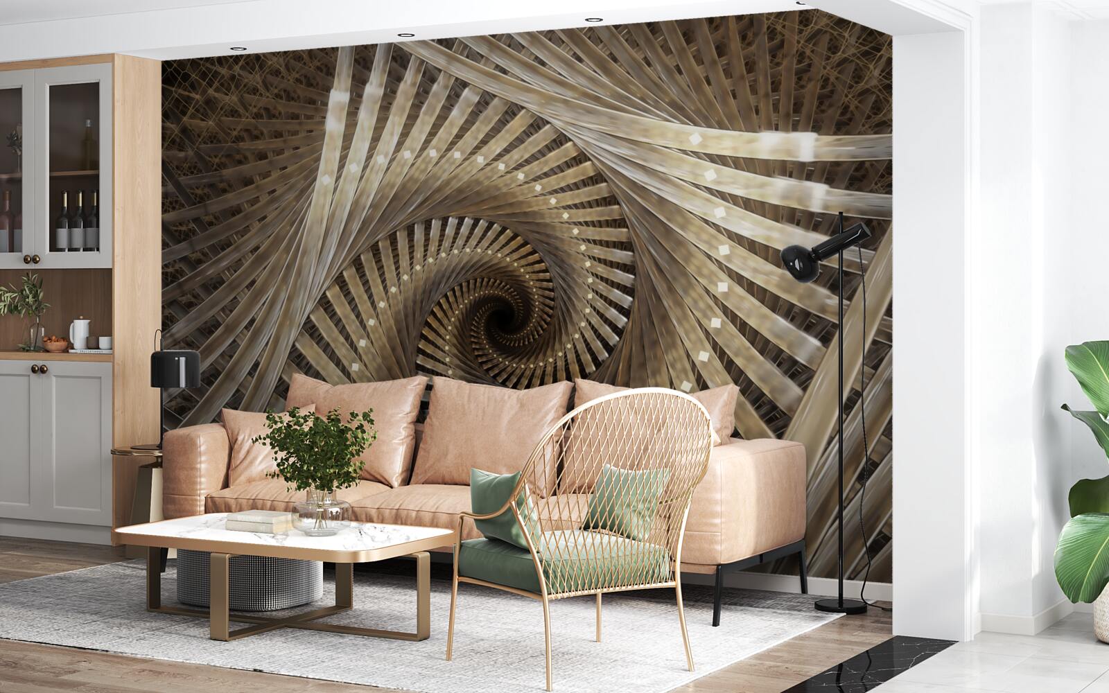 Фотошпалери кругові сходи видно в перспективі