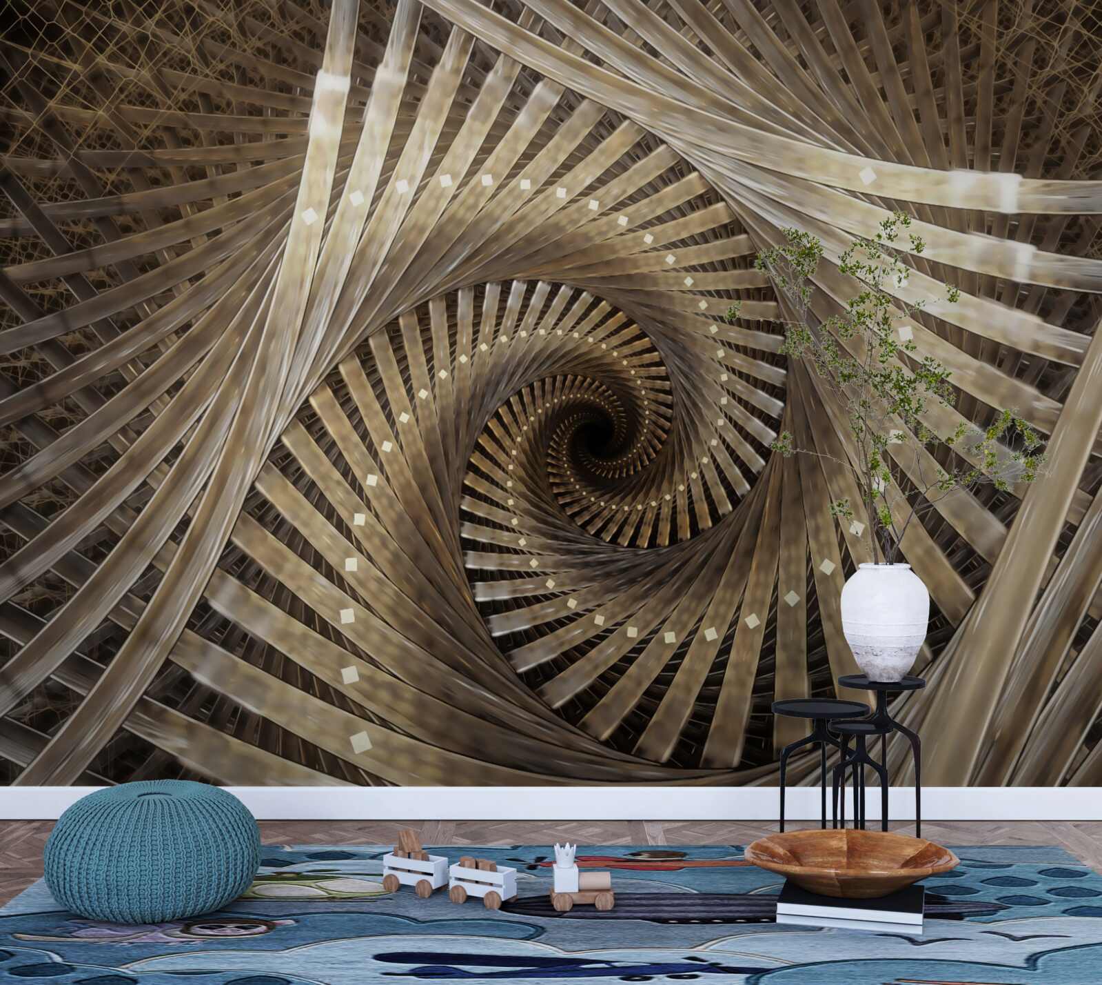 Фотошпалери кругові сходи видно в перспективі