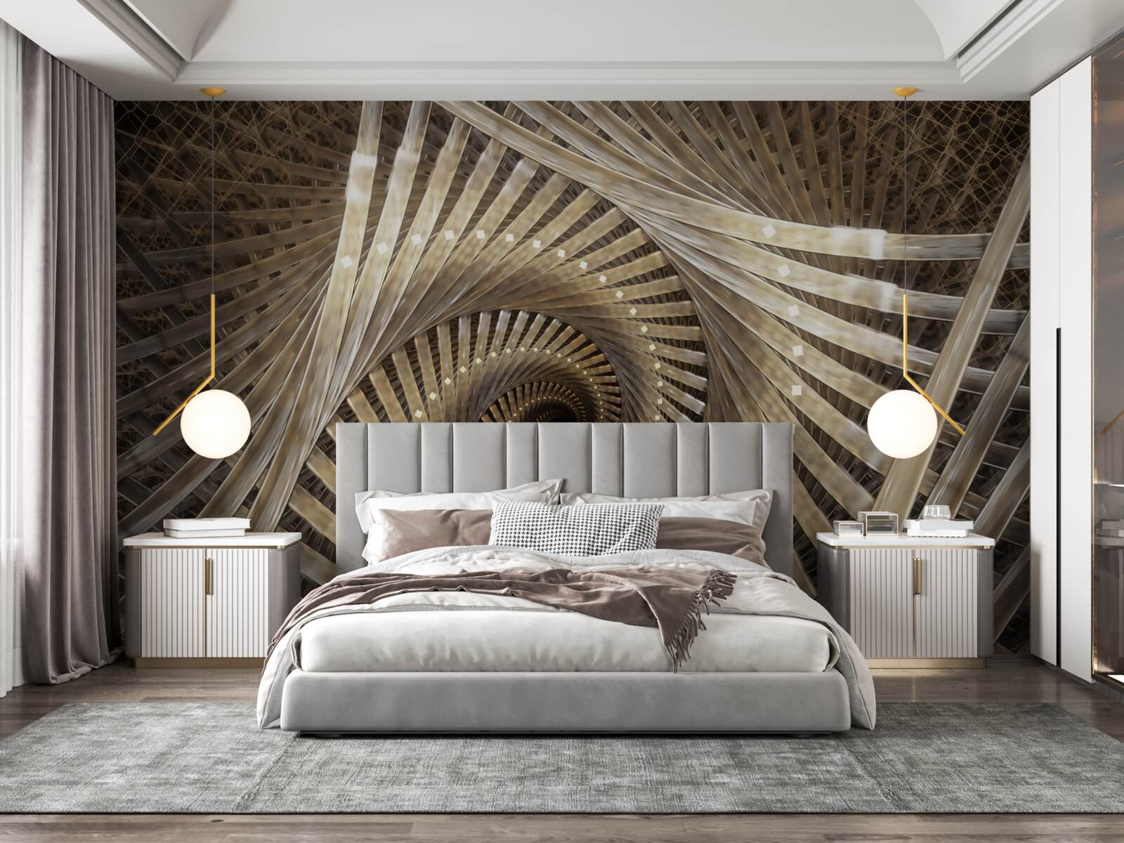 Фотошпалери кругові сходи видно в перспективі