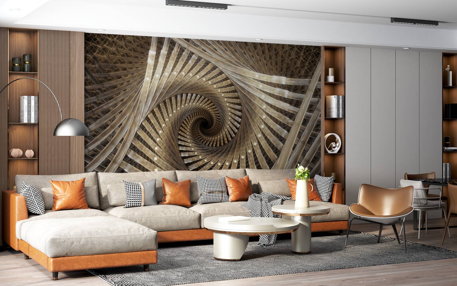 Фотошпалери кругові сходи видно в перспективі