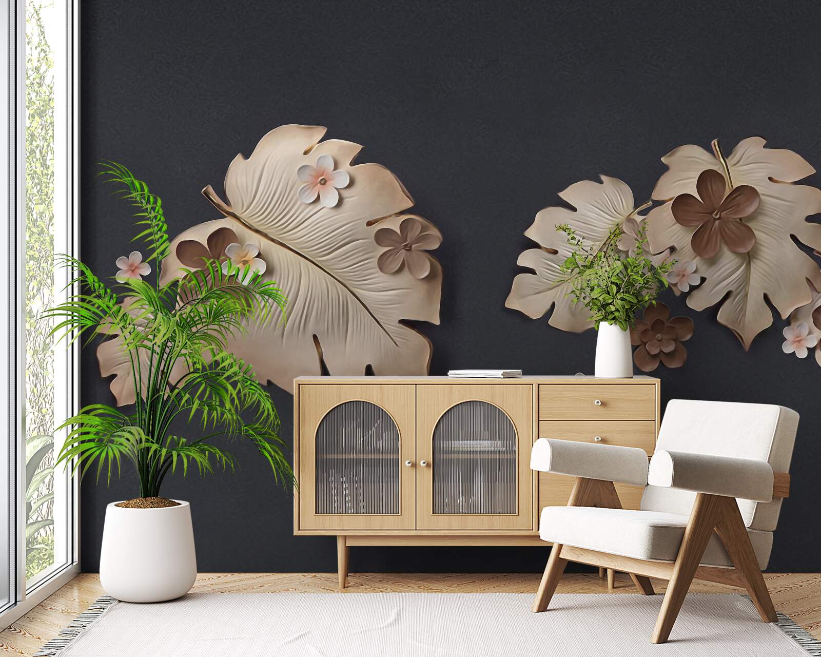 Фотошпалери склад коричневого листя