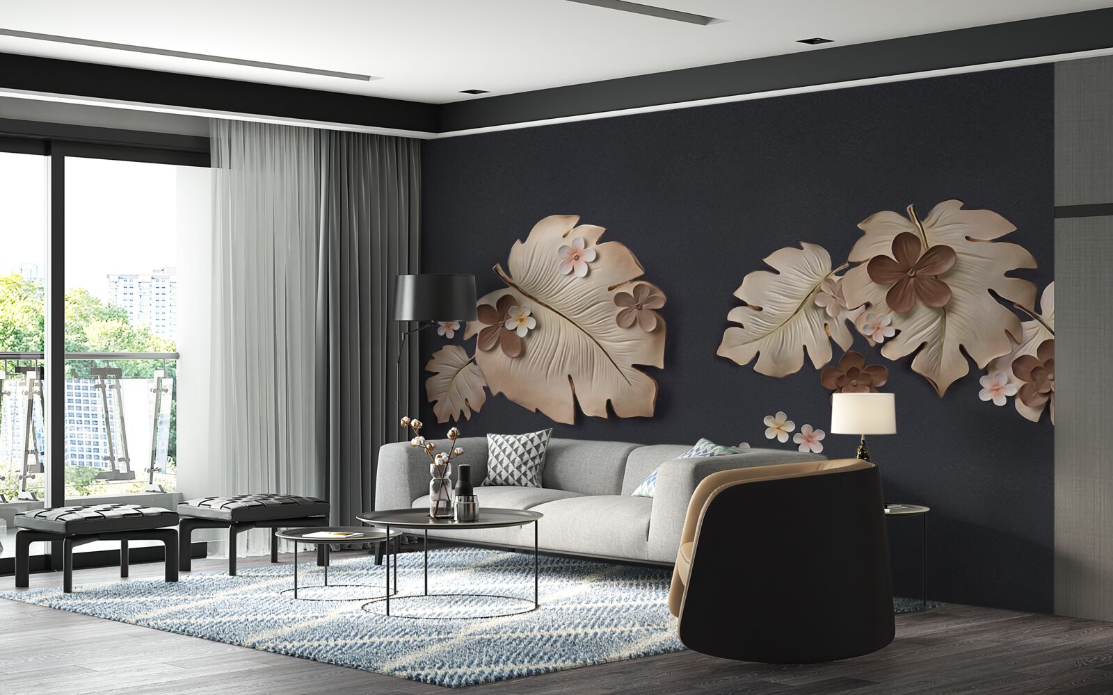 Фотошпалери склад коричневого листя