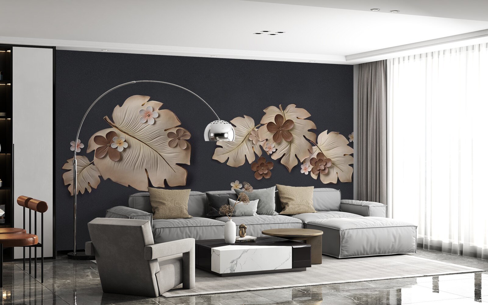 Фотошпалери склад коричневого листя