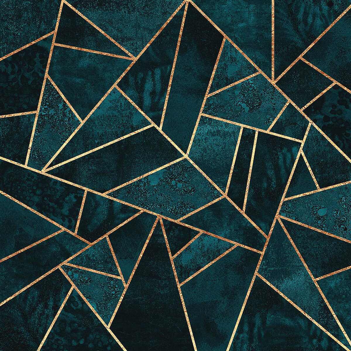 Фотошпалери мозаїка в смарагдових і золотих тонах