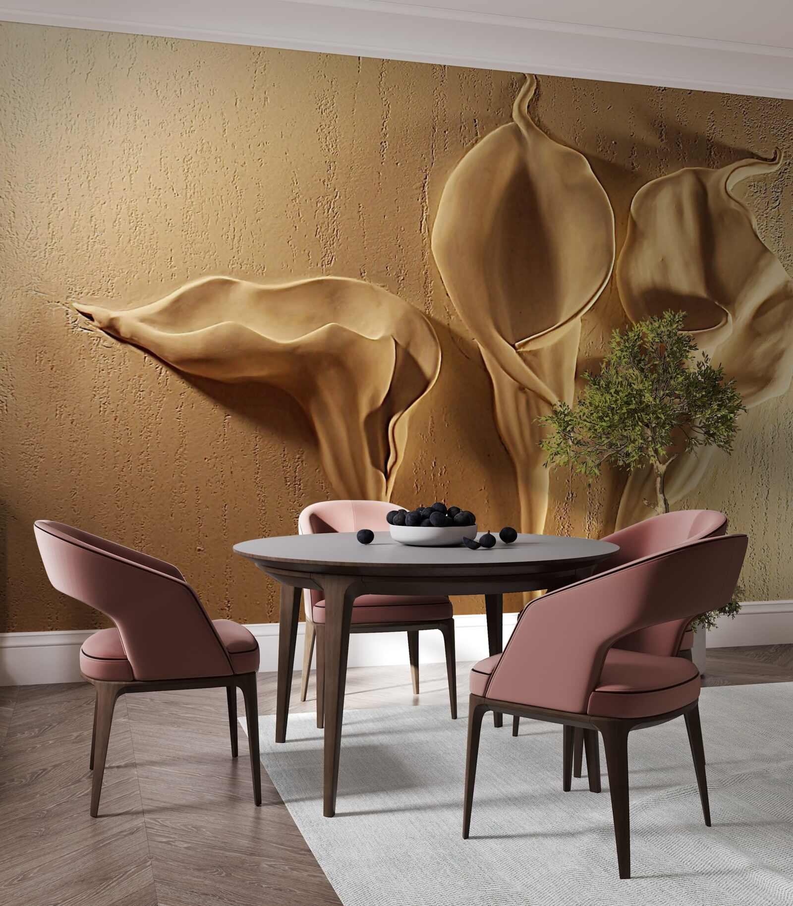 Фотошпалери кали з піску на стіні