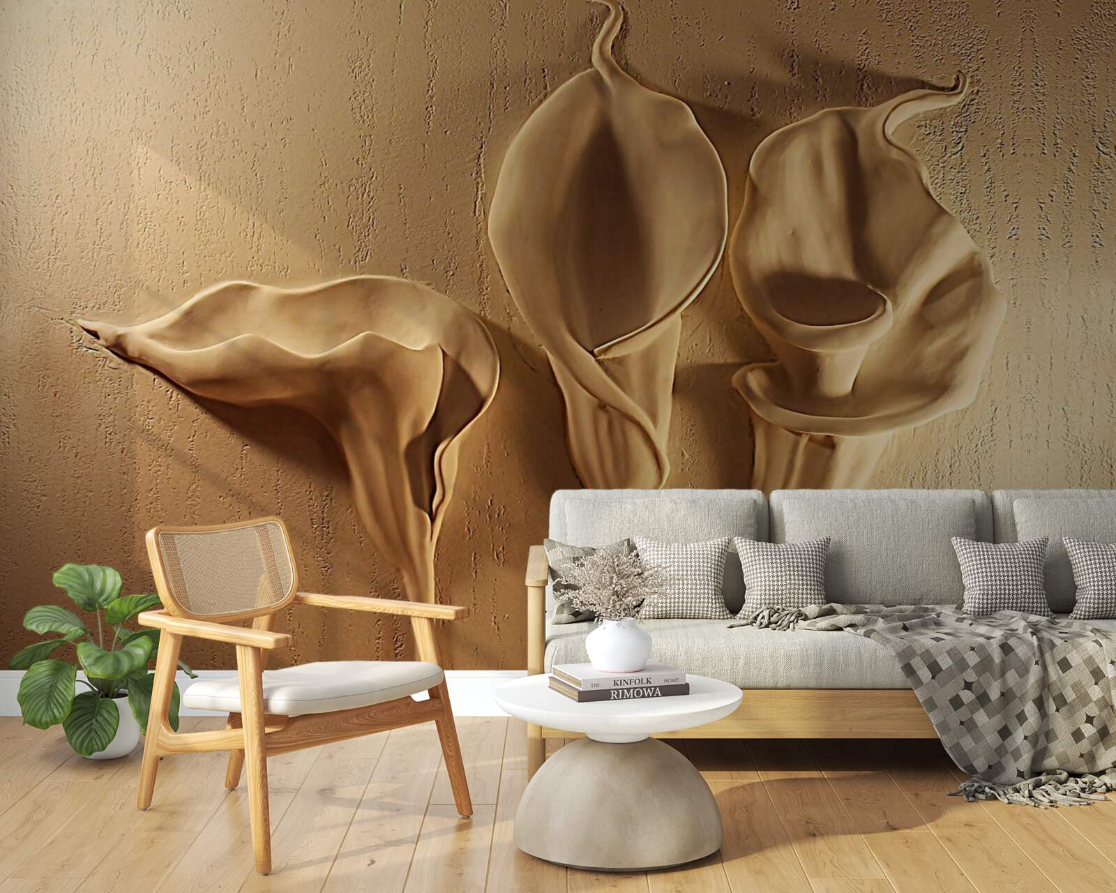 Фотошпалери кали з піску на стіні