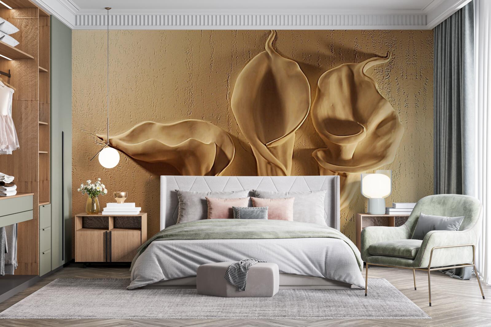 Фотошпалери кали з піску на стіні