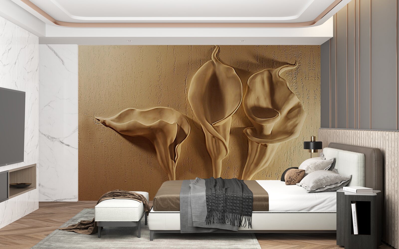 Фотошпалери кали з піску на стіні