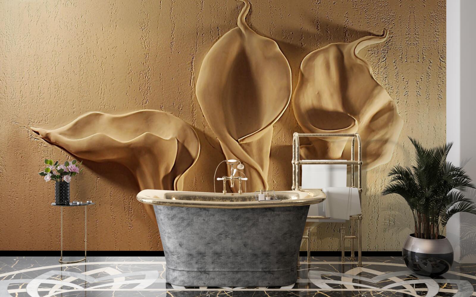 Фотошпалери кали з піску на стіні