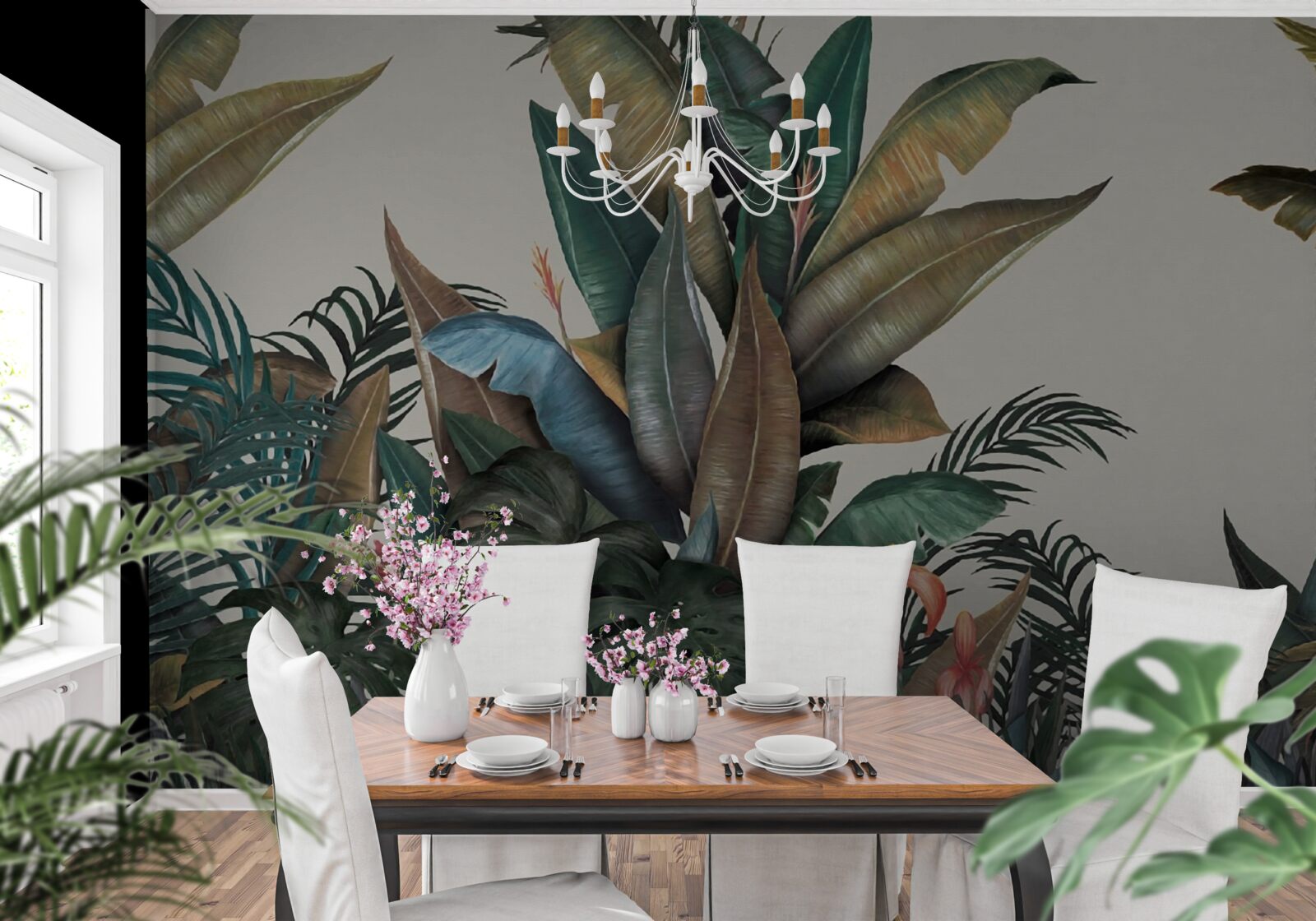 Фотошпалери папороть під час зливи