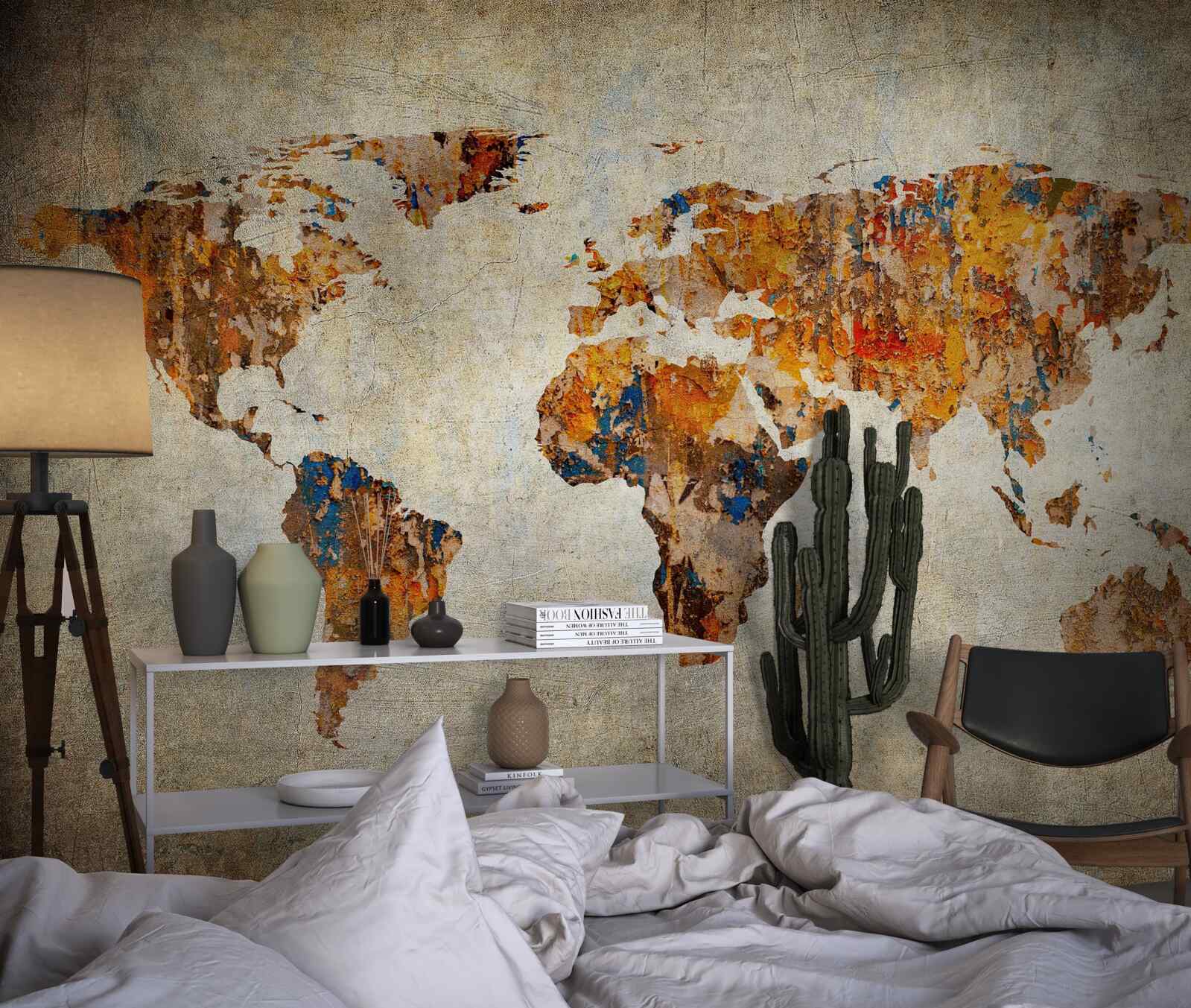 Фотошпалери полотно із зображенням світу в стилі гранж