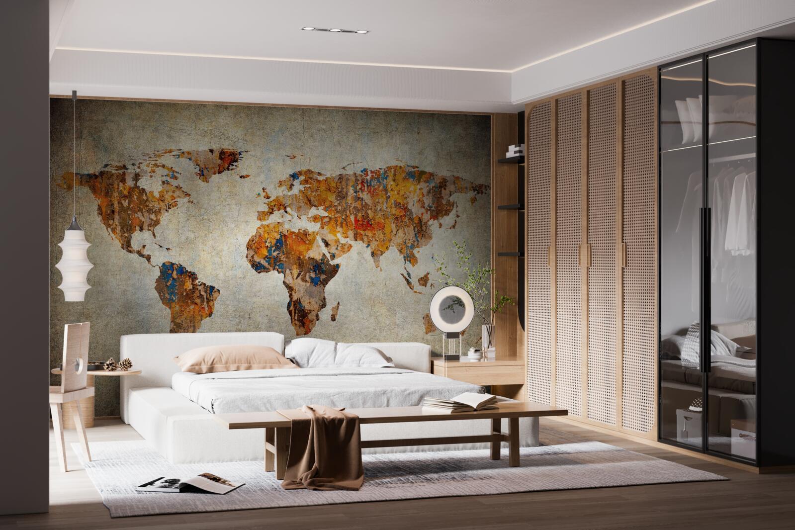 Фотошпалери полотно із зображенням світу в стилі гранж