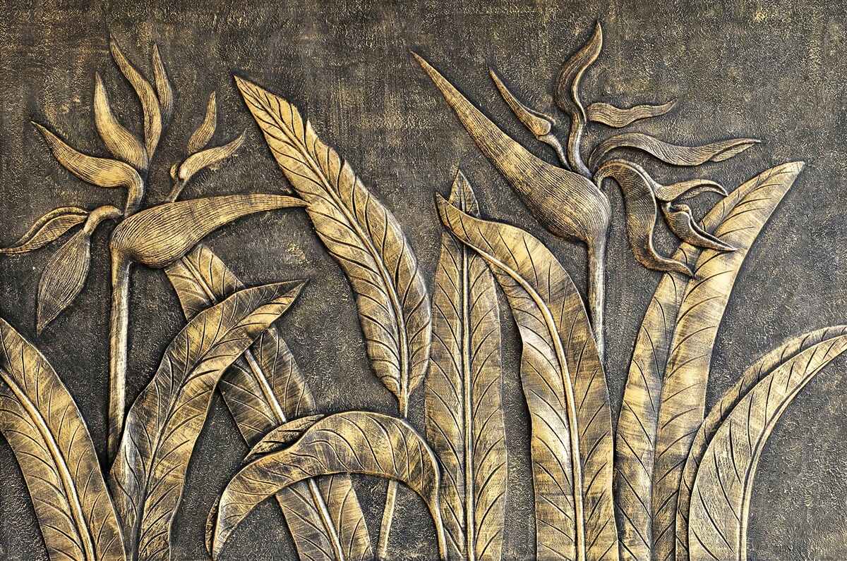 Фотошпалери Текстури тропічної флори в коричневих тонах