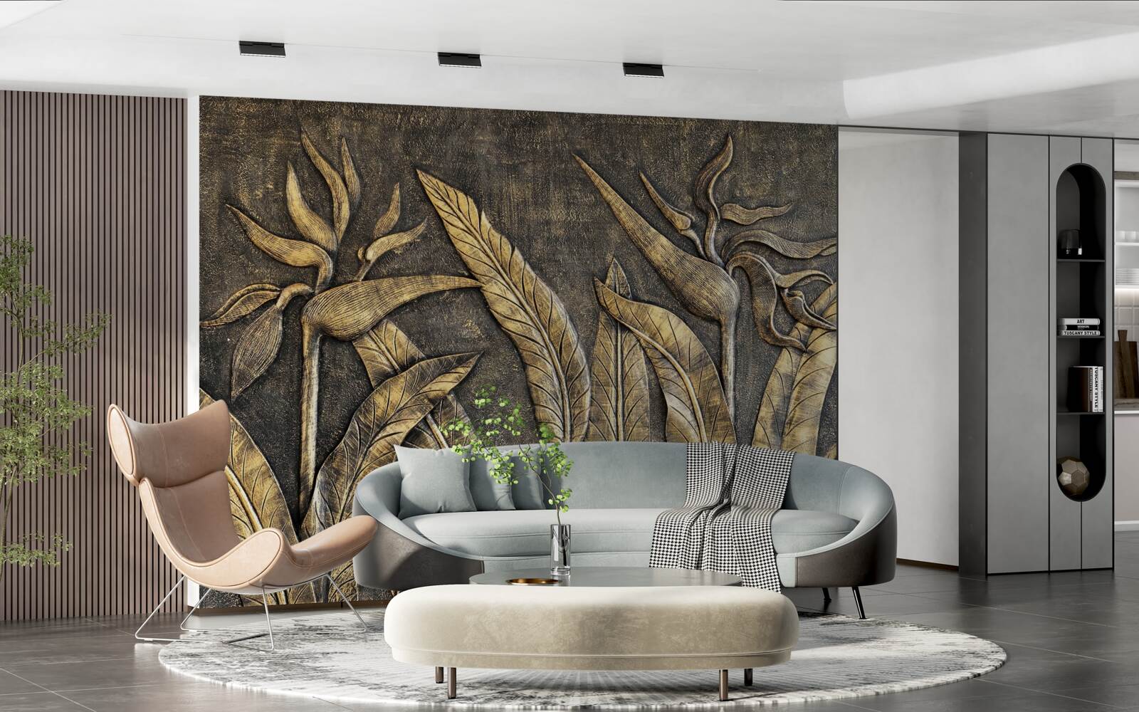 Фотошпалери Текстури тропічної флори в коричневих тонах