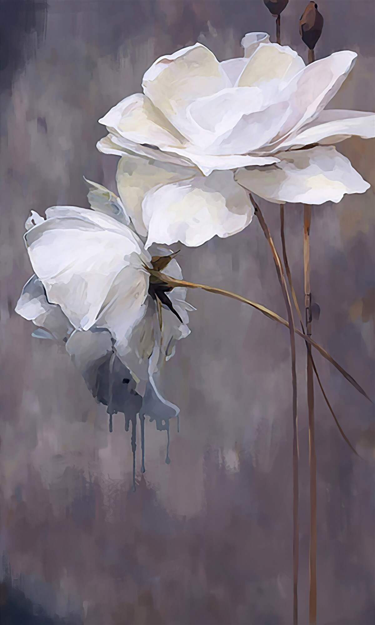 Фотошпалери дві великі білі квітки