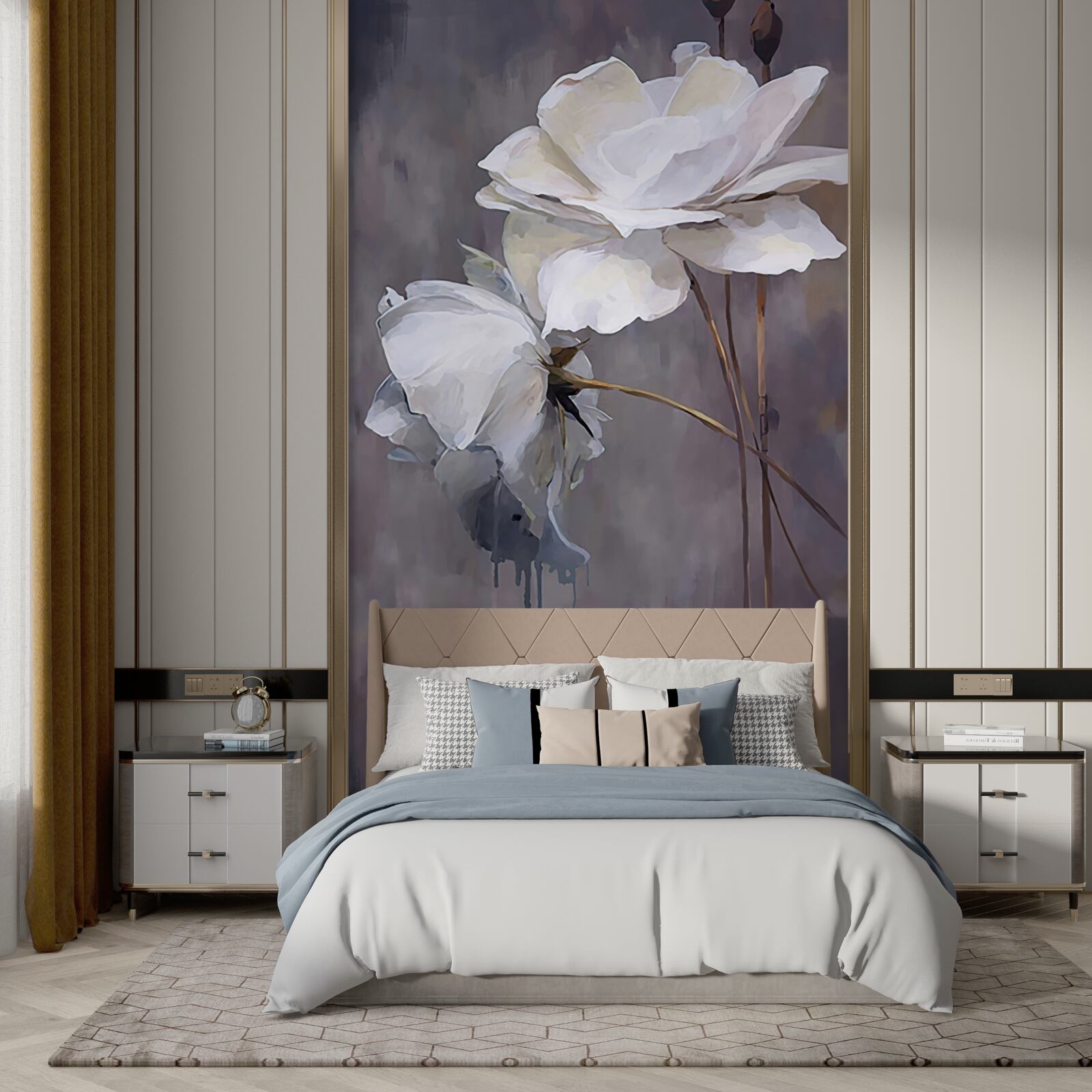 Фотошпалери дві великі білі квітки