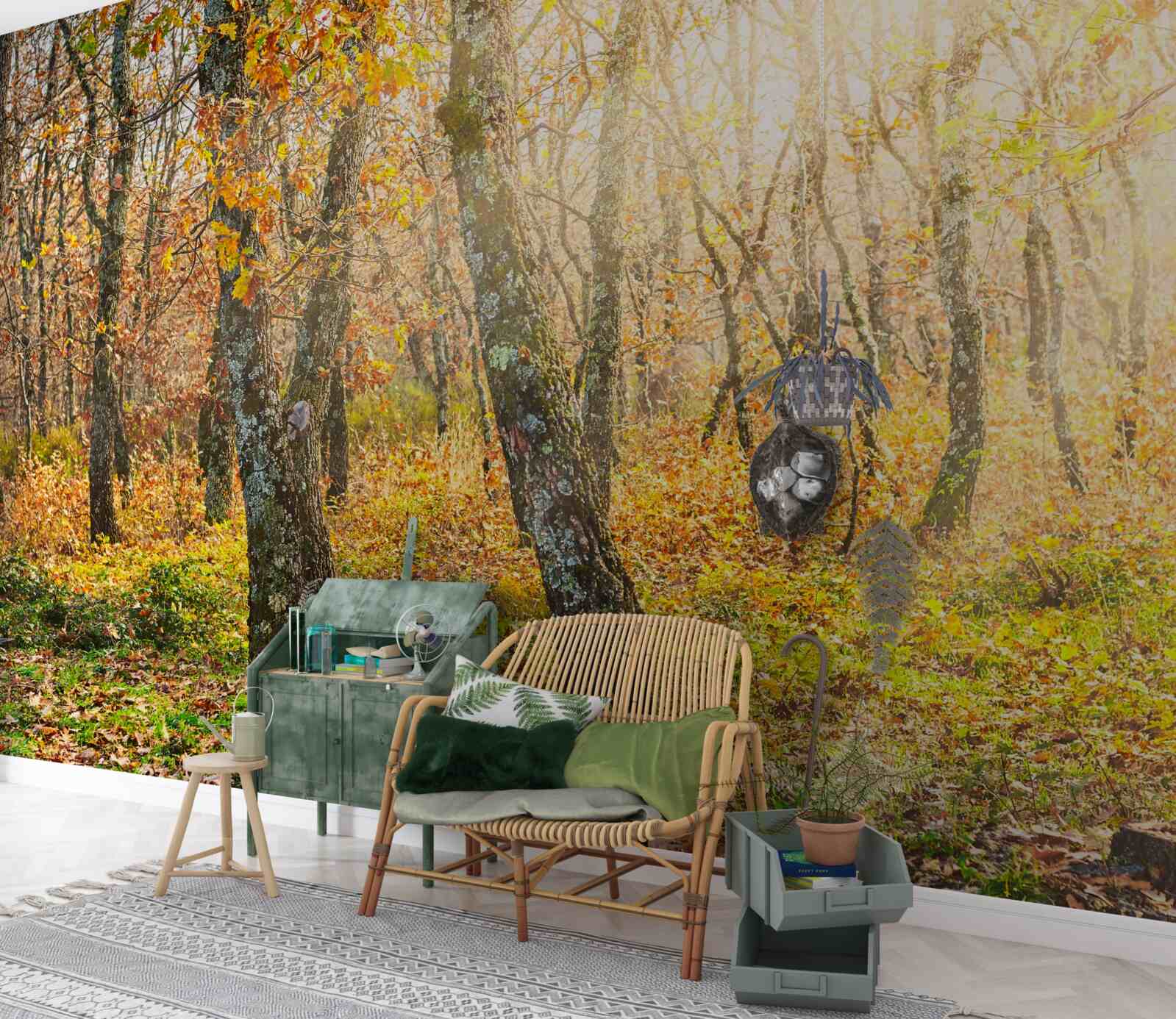 Фотошпалери Світанок в осінньому чагарнику