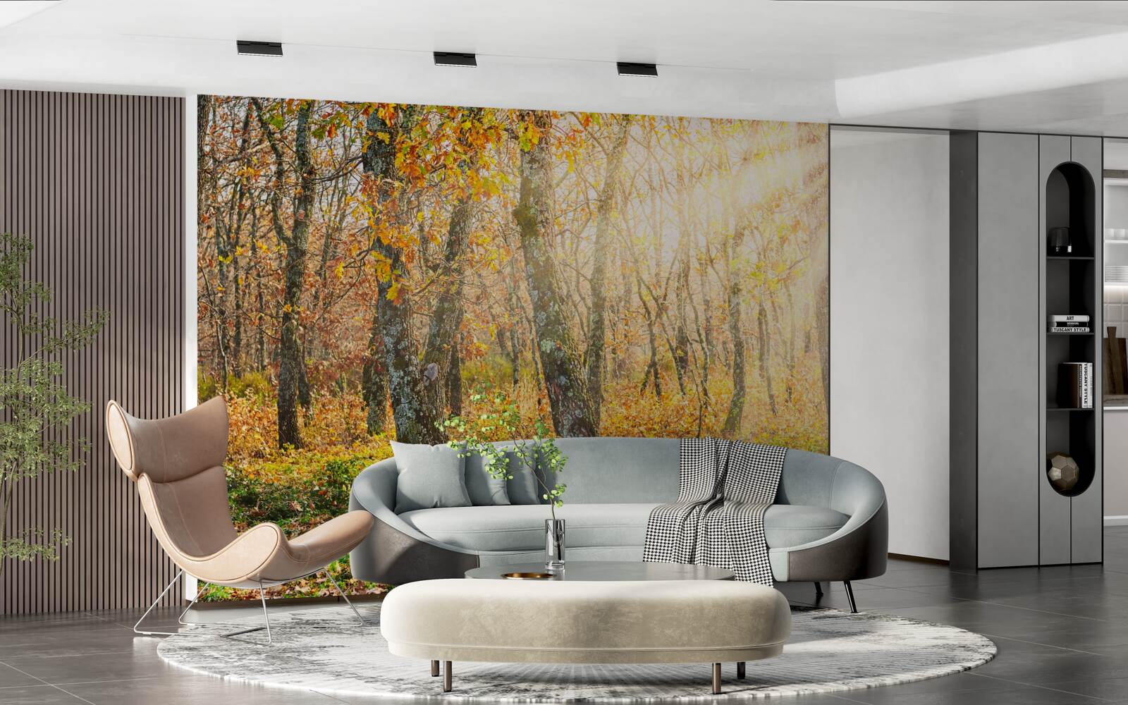 Фотошпалери Світанок в осінньому чагарнику