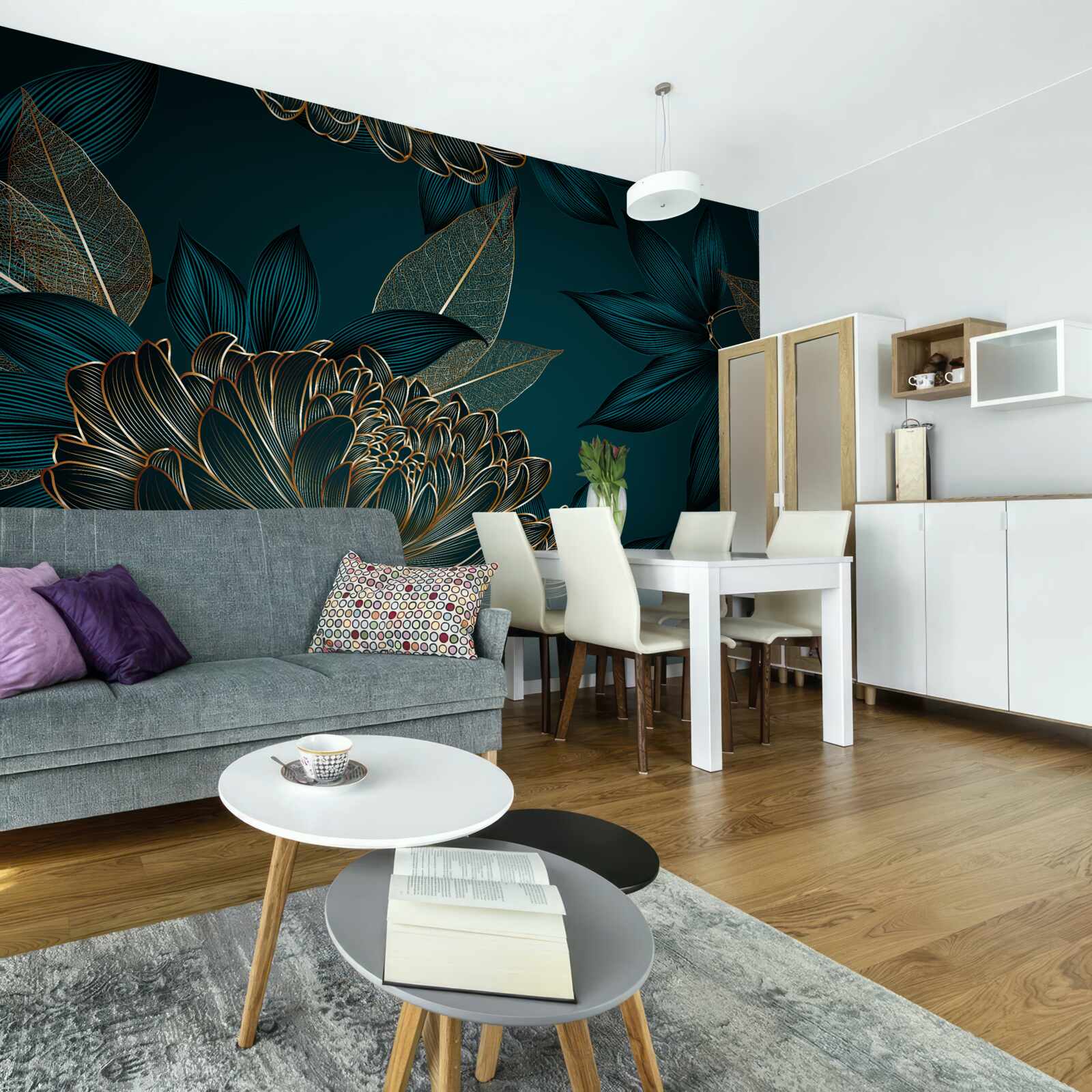 Фотошпалери кульбаба та сусальне золото