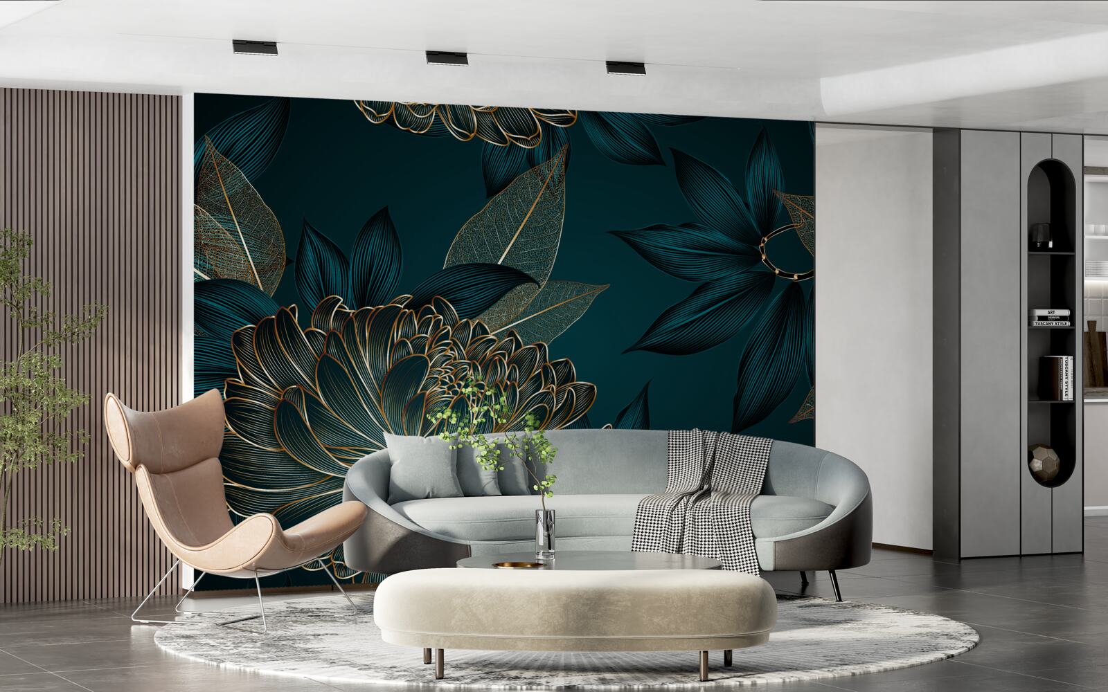 Фотошпалери кульбаба та сусальне золото