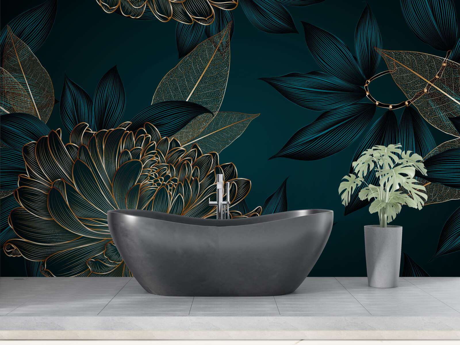 Фотошпалери кульбаба та сусальне золото