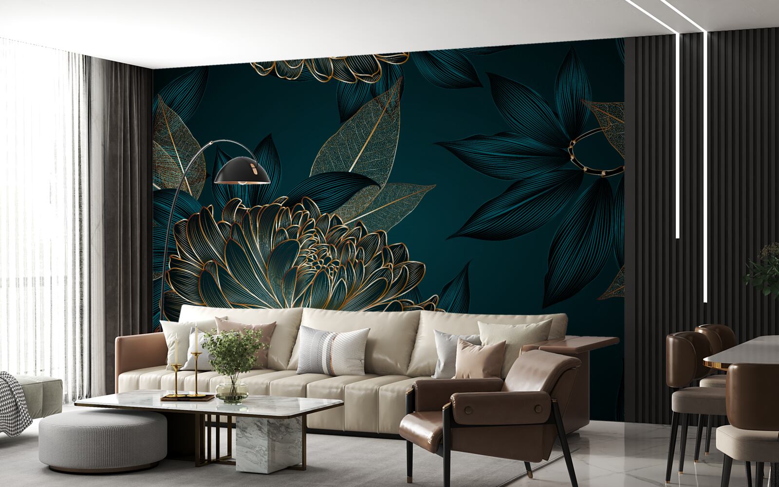 Фотошпалери кульбаба та сусальне золото