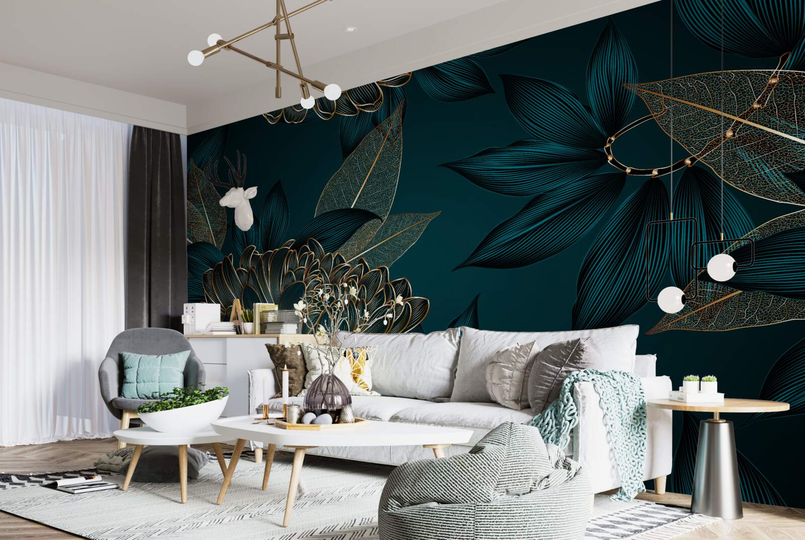 Фотошпалери кульбаба та сусальне золото