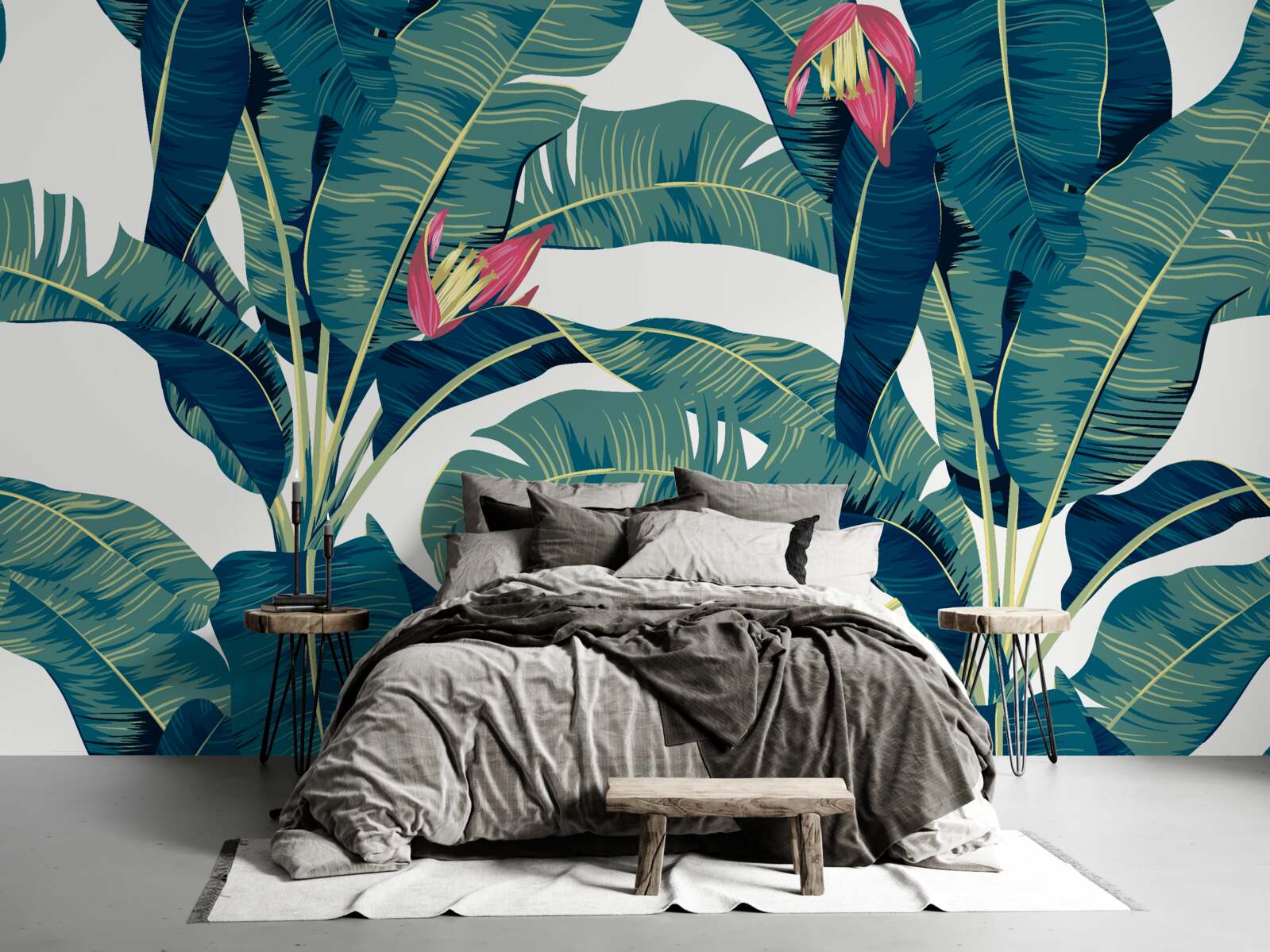 Фотошпалери квіти серед зеленого тропічного листя