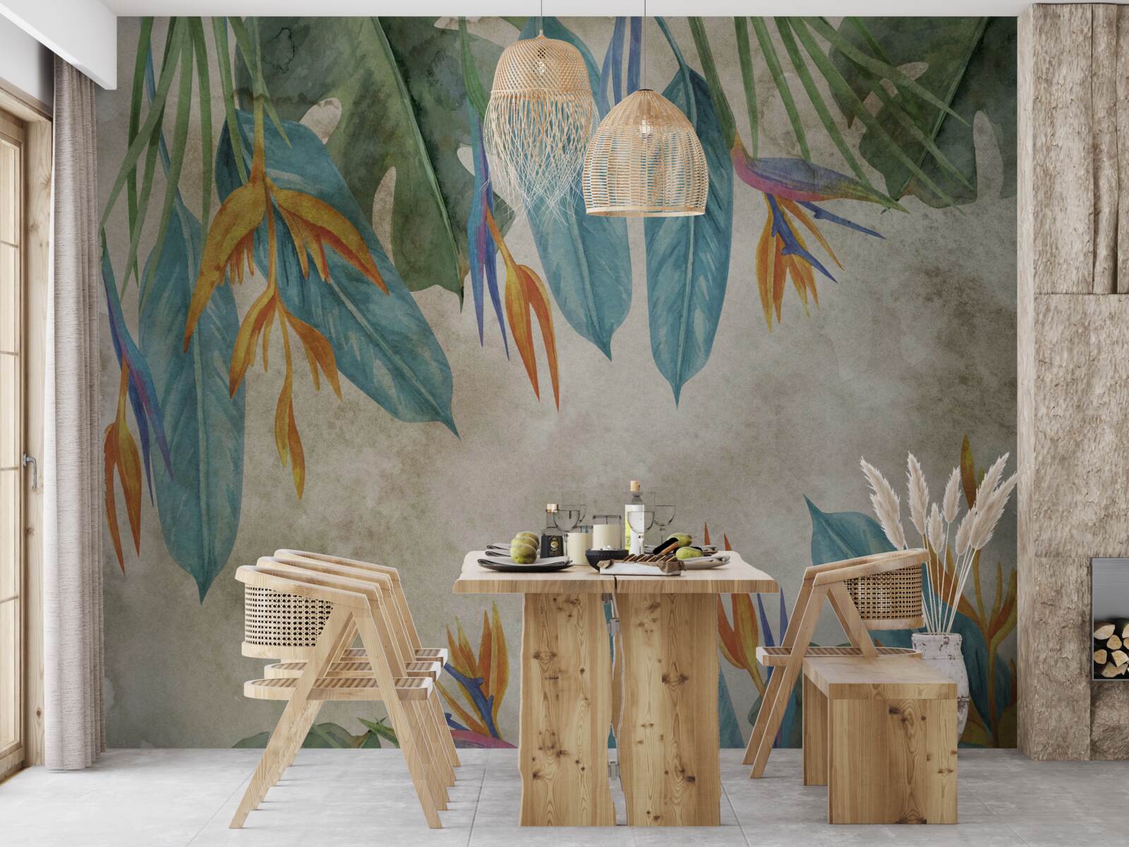 Фотошпалери незвичайне на вигляд тропічне листя