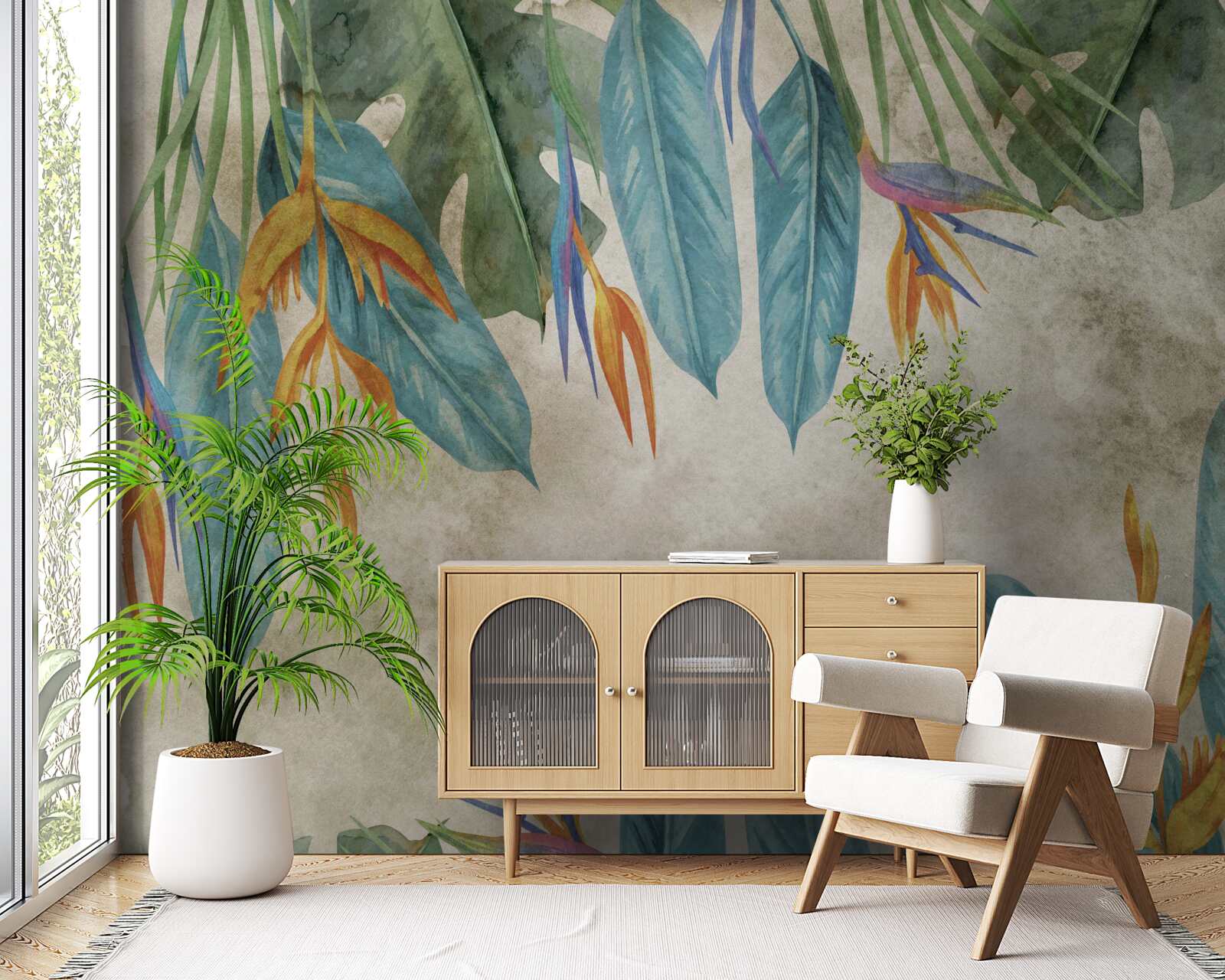 Фотошпалери незвичайне на вигляд тропічне листя