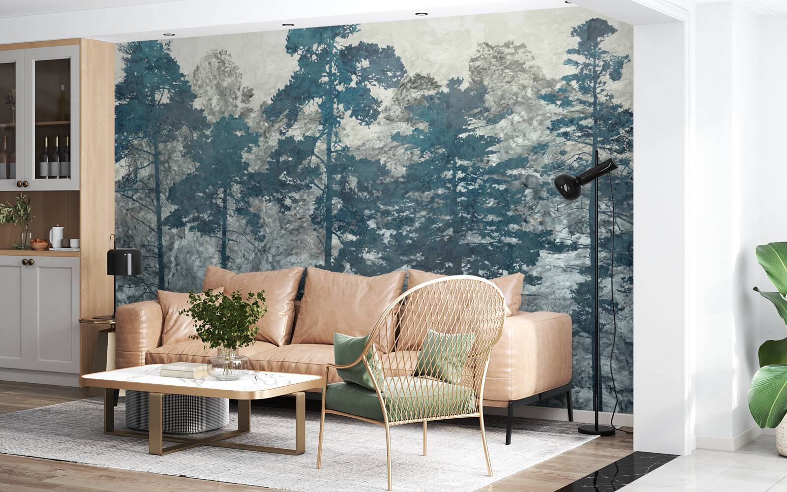 Фотошпалери крони та верхівки дерев з листям